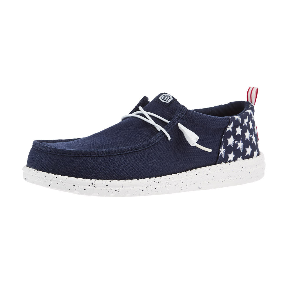 Hey Dude Mens Navy Blazer Wally Funk Americana Stars Casual Shoe